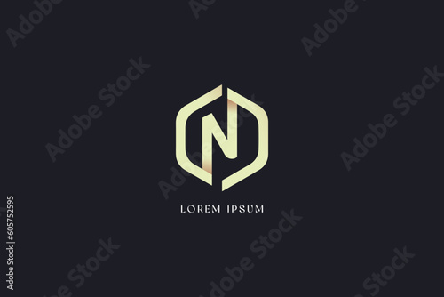 Free Download N letter modern golden luxury monogram wordmark design typography illustration, n initials - GFXLoad