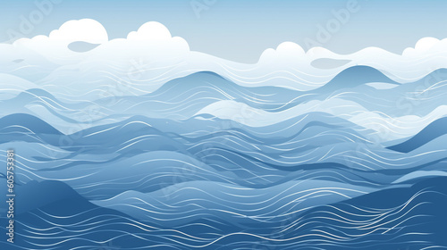 Water surface background vector, in the style of flowing lines. Generative AI image