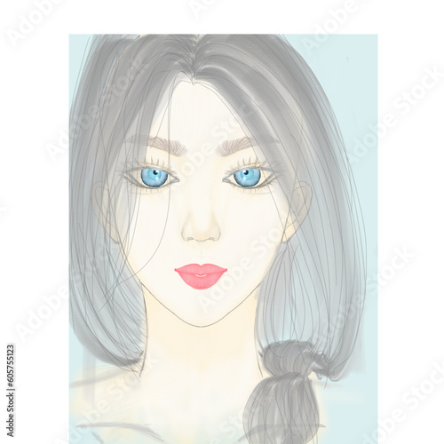 portrait of a girl blue eye