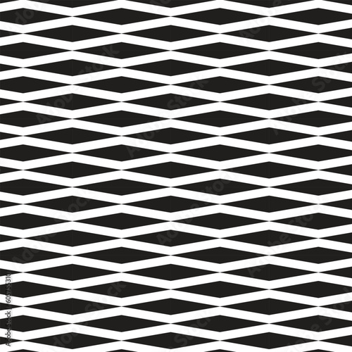 abstract geometric black rhombus horizontal repeat pattern art.