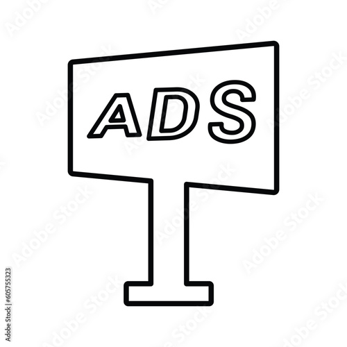 Advertising, billboard icon. Line, outline design. © 121icons