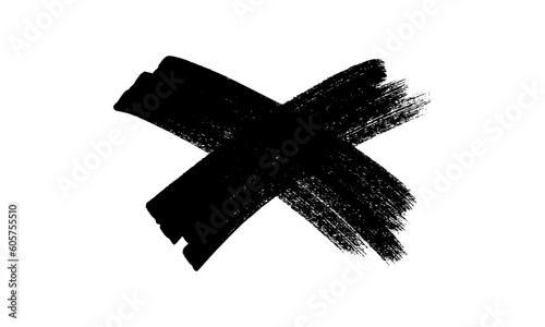 Black brush cross symbol