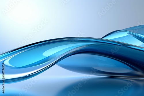 Blue glass curved background wallpaper