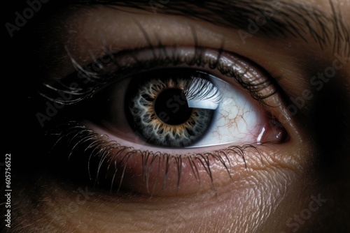 Gaze into the Depths: Intense Close-Up of a Person's Eyes