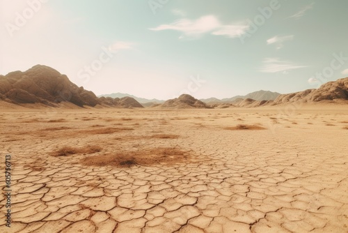 Desert's Harsh Embrace: Vast Expanse of a Dry and Arid Landscape