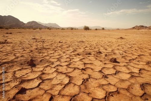 Desert's Harsh Embrace: Vast Expanse of a Dry and Arid Landscape