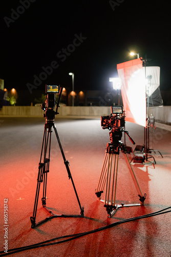 cinema camera and tripod