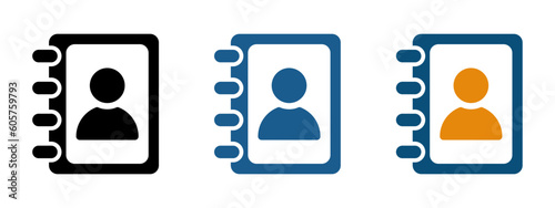 Fotografia Address book icons. Contact note flat vector illustrations