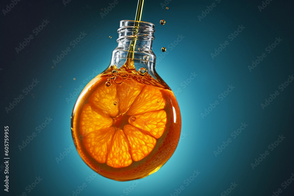 Conceptual illustration of vitamin C serum Conceptual illustration of vitamin C serum