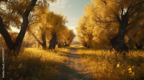 autumn forest in the morning