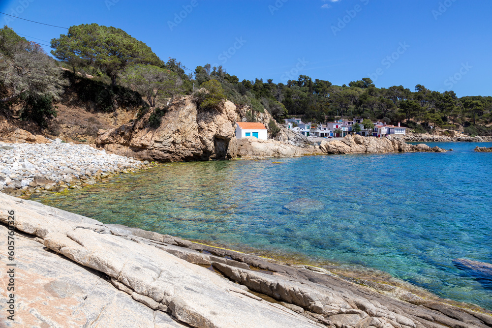 View of  S'Alguer cove in Palamos, Girona. Spain