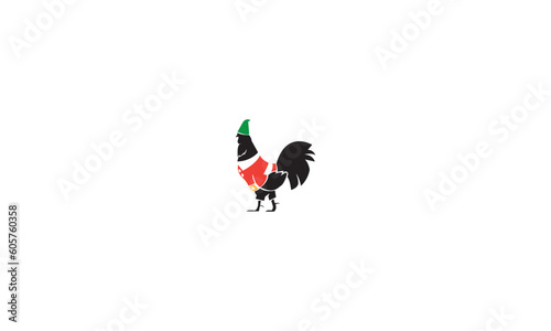 Vector of chicken wearing cap and jacket