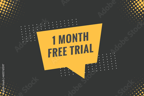 1 Month Free trial Banner Design. 1 month free banner background