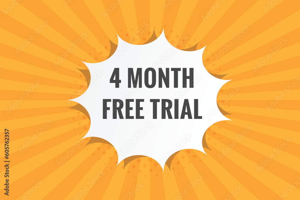 4 Month Free trial Banner Design. 4 month free banner background 4 Month Free trial Banner Design. 4 month free banner background