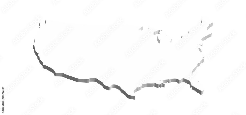 Illustration Map of America 3D Isolated on clean background Illustration Map of America 3D Isolated on clean background