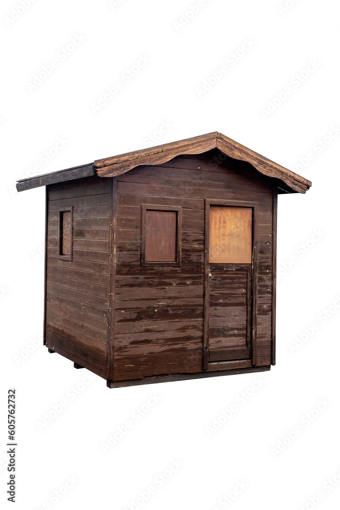 Brown wooden shed or log cabin isolated on white Brown wooden shed or log cabin isolated on white