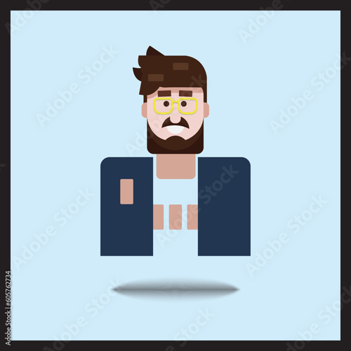 Digital Illustration Flat Design Character in Adobe Illustrator.