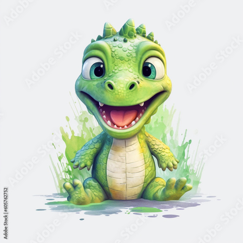 Illustration of cute crocodile © mech