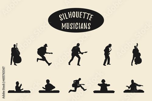 Musicians vector silhouette
