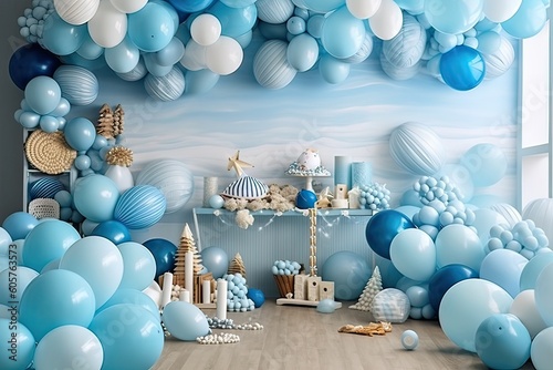 ballon decoration wall party kids in the home minimalist Photography photo