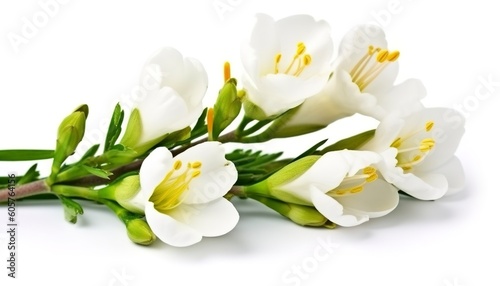 white flowers isolated on a white background.