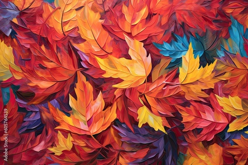 autumn leaves background - created with generative ai
