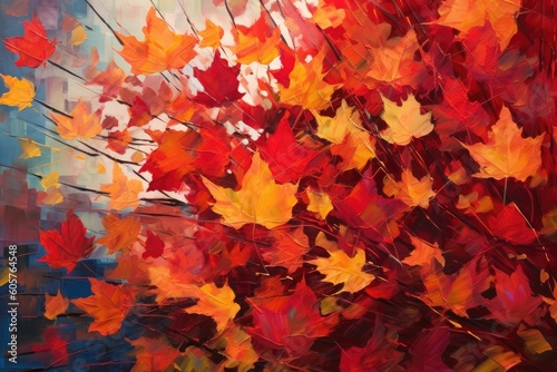 autumn leaves background - created with generative ai
