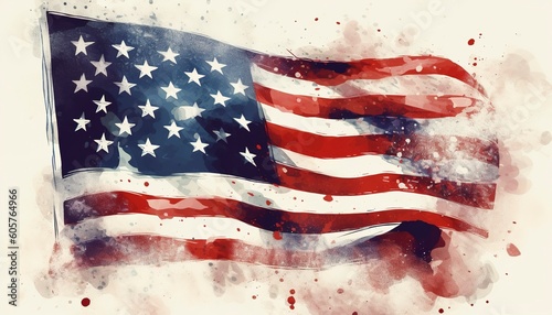 Illustration of the USA national flag.