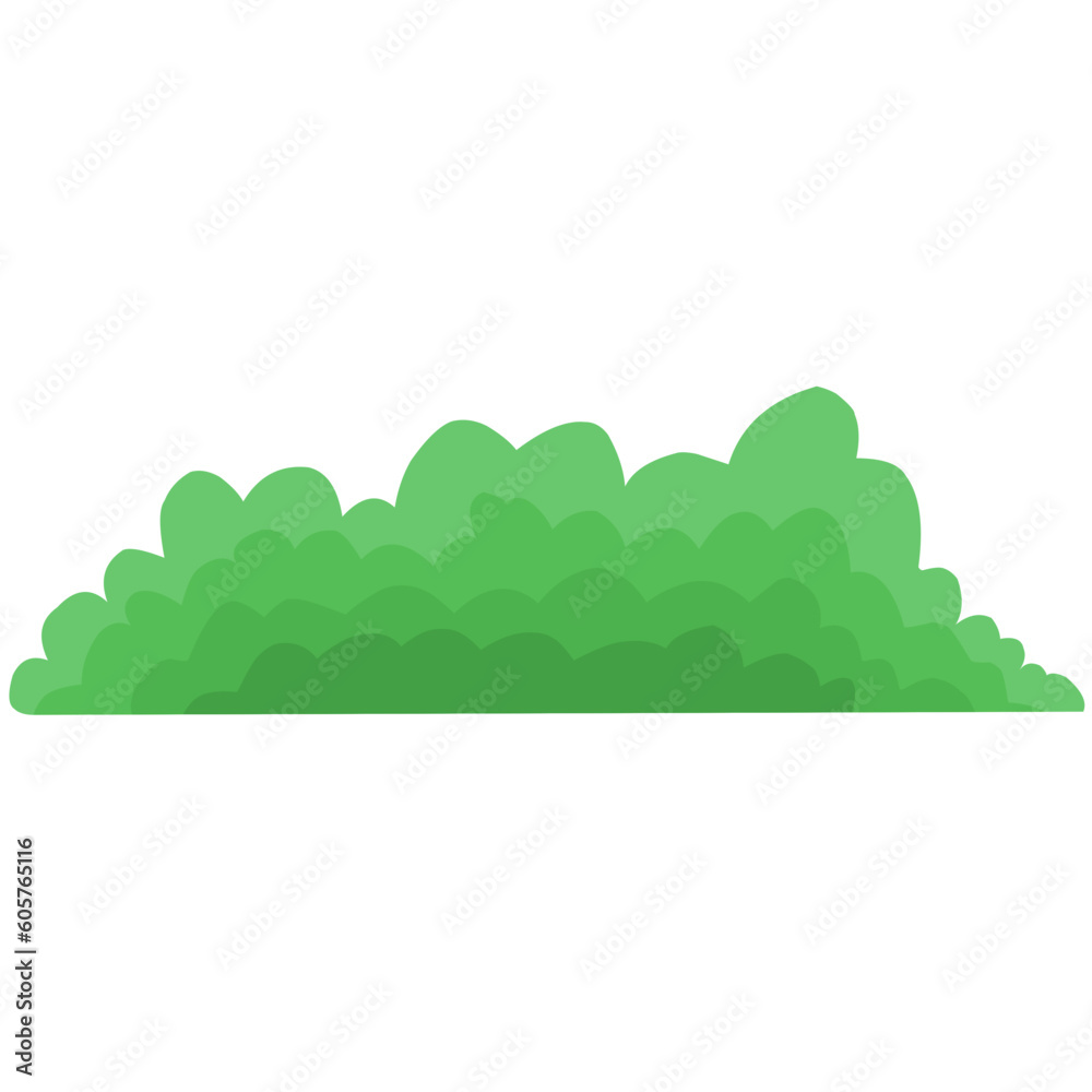 Obraz premium Cartoon Green Bushes Isolated On White Background 