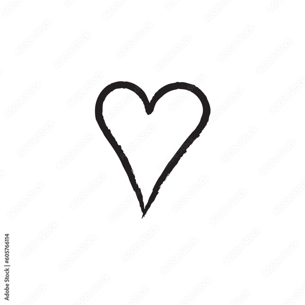 Heart icon illustration vector hand made brush edition 