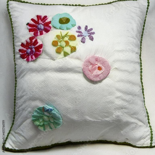 illustration of beautiful handmade pillow