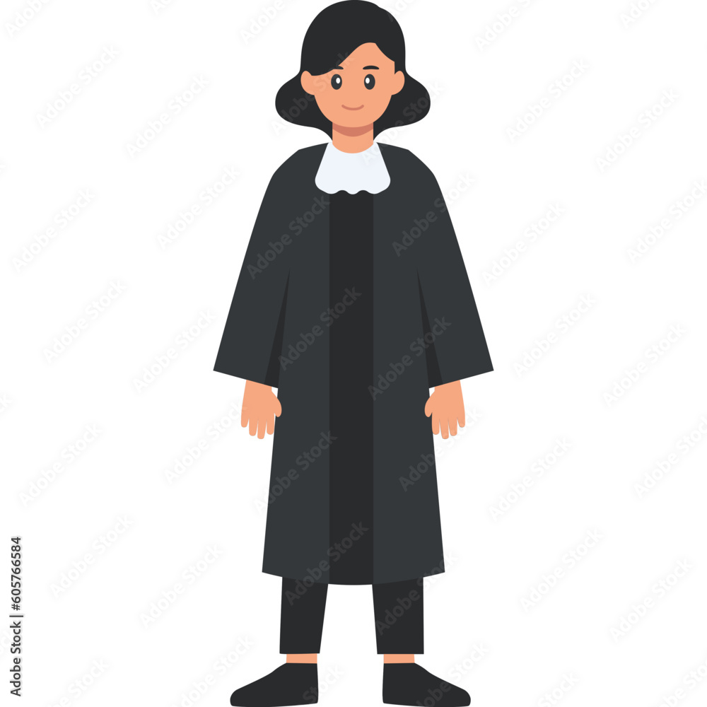Young Female Judge Illustration Young Female Judge Illustration