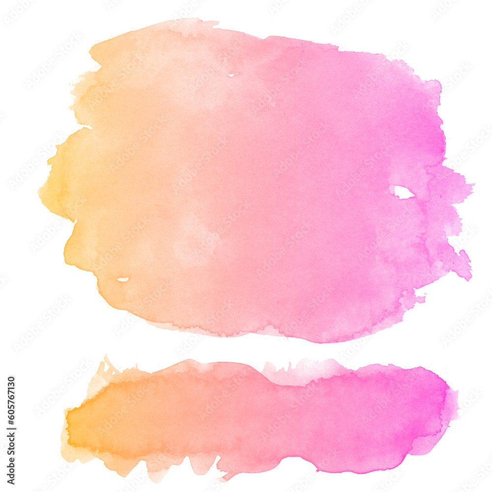 Watercolor painting background gradient pink and orange concept decoration grunge