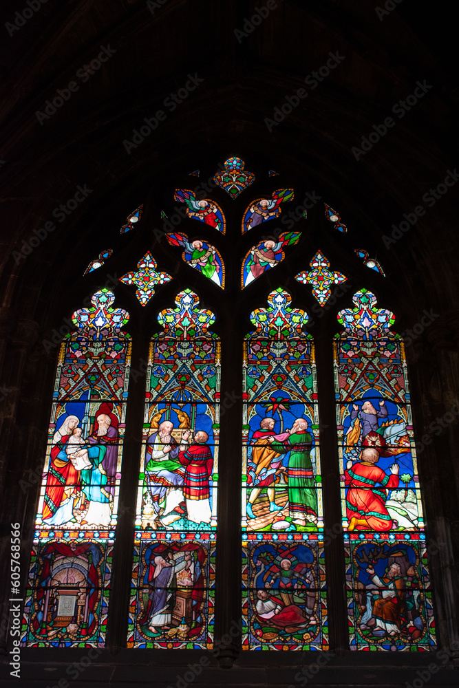 decorated stain glass windows