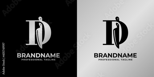 Letter D Knife Logo, Suitable for any business related to knife with D initial.