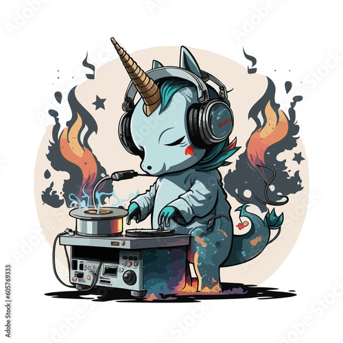 Smokin Unicorn DJ! Get the party started with this smoking unicorn DJ and dance the night away!