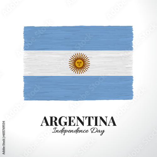 Vector Illustration of Independence Day of Argentina. Background with flag
