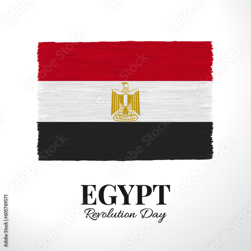 Vector Illustration of Revolution Day Egypt. Celebration banner. Flag of Egypt 