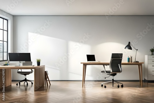 modern office interior with table