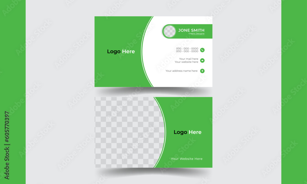 professional  Creative Double-Sided Modern Business Card Template Design  Identity Illustration