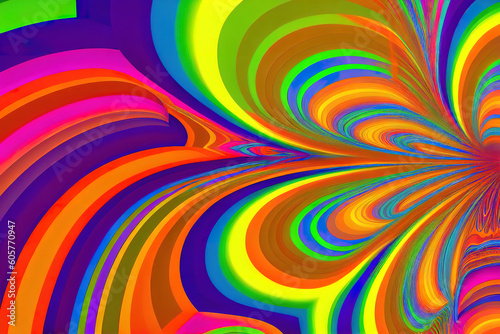 60 s hippies psychedelic abstract background colors. Trippy and retro background. Generative Ai