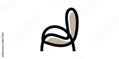 logo design furniture minimalist line icon vector illustration
