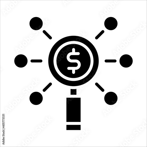 Solid vector icon for currency report which can be used various design projects.