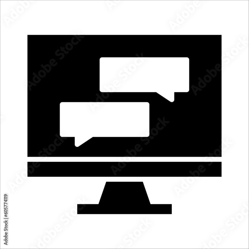 Solid vector icon for chatbot which can be used various design projects.