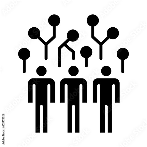 Solid vector icon for crowdsourcing which can be used various design projects.