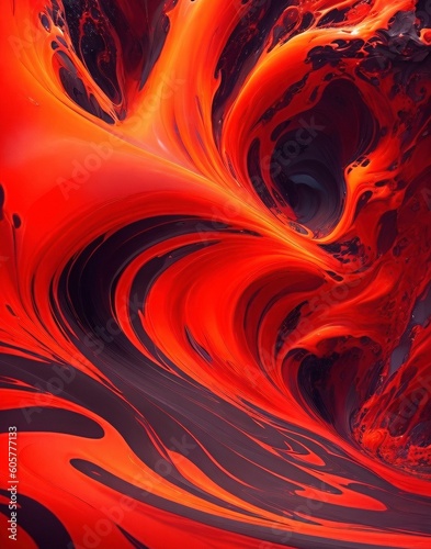Abstract Background with Vibrant Colors and Fluid Shapes with Generative AI technology 