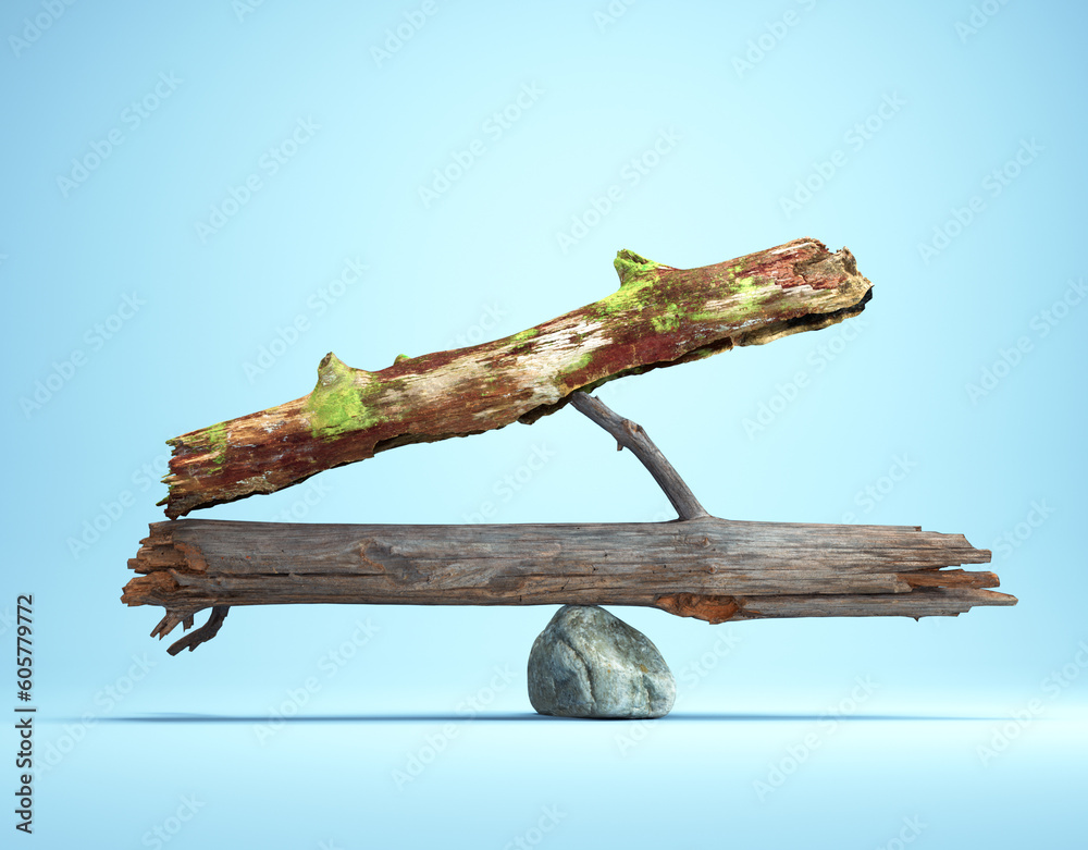 Obraz premium Abstract tree trunks equilibrium.