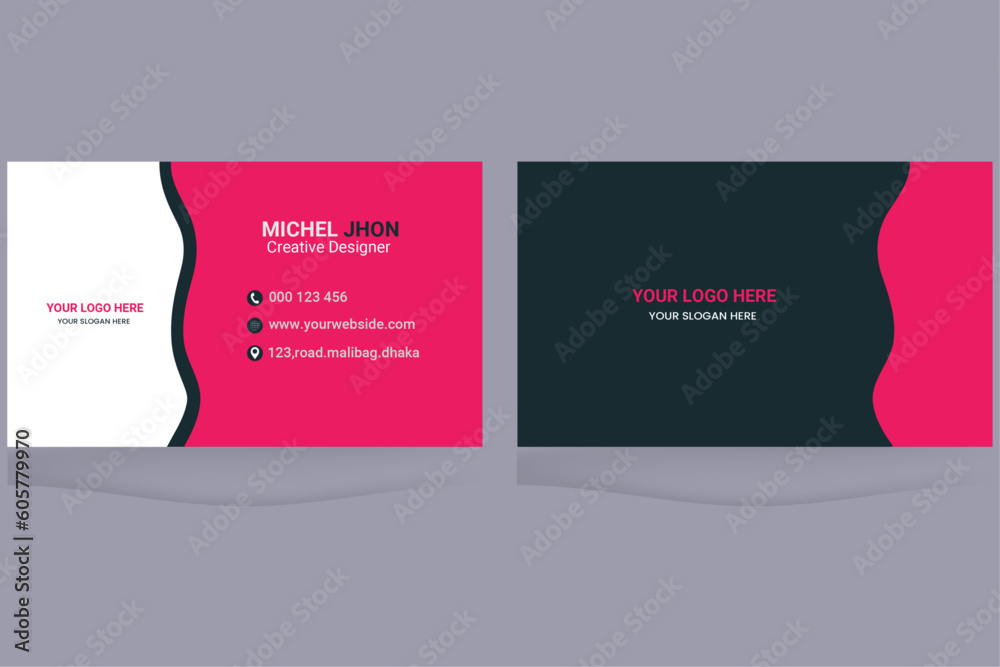 Business Card design template, Creative business card, Clean Business