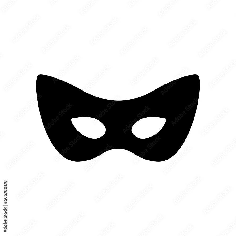 Superhero mask vector black icon. Silhouette hero cartoon character comic face. Flat black superhero costume design mask Superhero mask vector black icon. Silhouette hero cartoon character comic face. Flat black superhero costume design mask