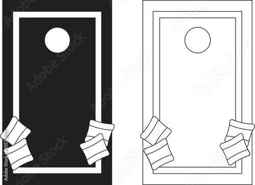Cornhole Board SVG, Bean Bag Toss SIlhouette